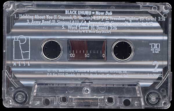 Black Uhuru - Now Dub - US Cassette - Side 2
