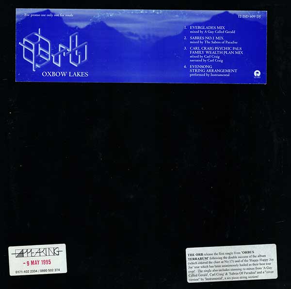 Orb - Oxbow Lakes - UK 2x12" Promo Single - Front