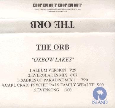 The Orb - Oxbow Lakes - UK Promo 5-Track Cassette Single - Front