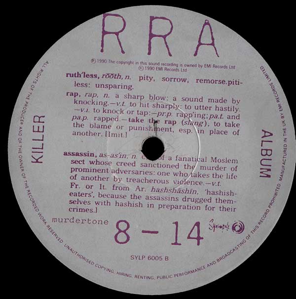 Ruthless Rap Assassins - Killer Album - UK LP - Side B