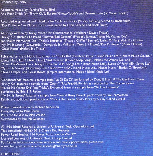 Tricky - Pre-Millennium Tension (Expanded Edition) - UK CD - Credits