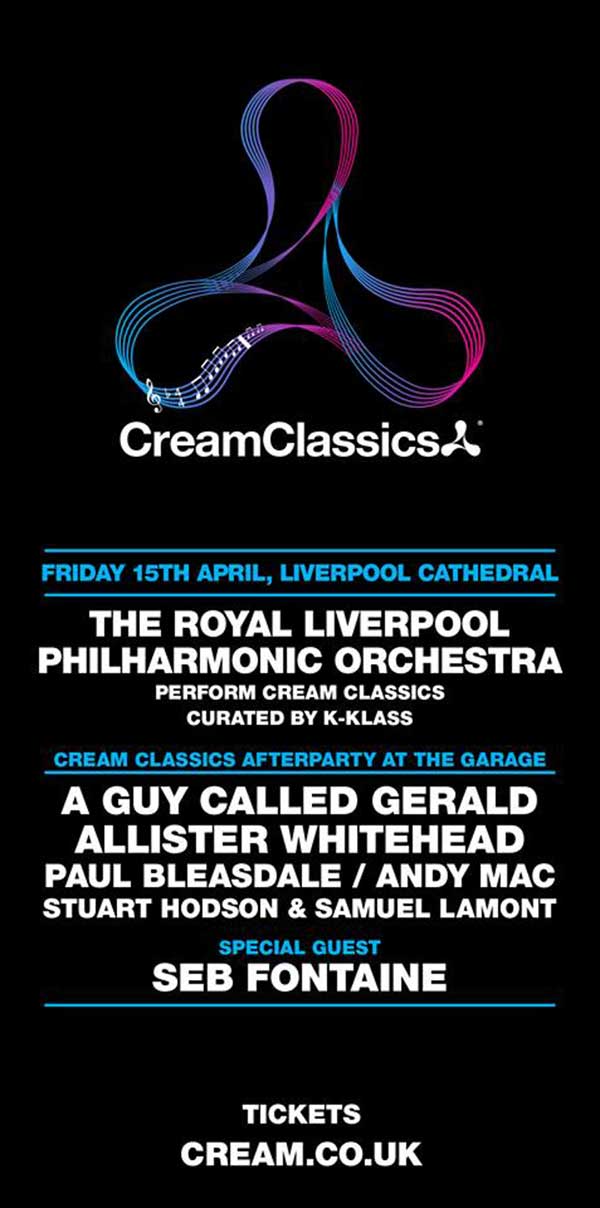 15 April: A Guy Called Gerald, Cream Classics Afterparty, The Garage, Liverpool, England
