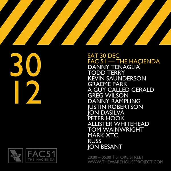 30 December: A Guy Called Gerald DJ, The Warehouse Project 2017 Closing Party, FAC51 The Hacienda, Store Street, Manchester, England