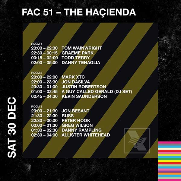30 December: A Guy Called Gerald, The Warehouse Project 2017 Closing Party, FAC51 The Hacienda, Store Street, Manchester, England